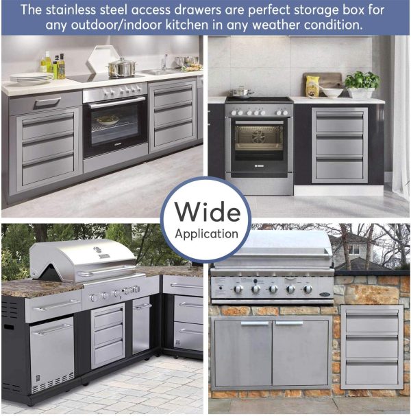 Seeutek Outdoor Kitchen Drawers Stainless Steel 14 x 20 x 23.2 inch Flush - Image 6