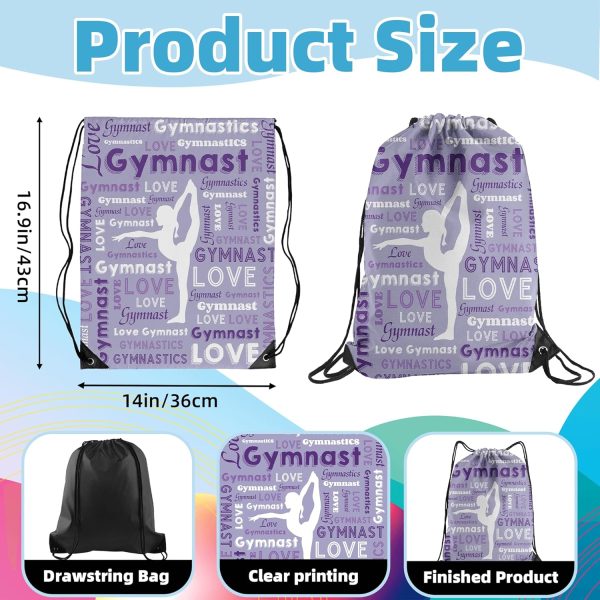 Gymnastics Drawstring Backpack Love Gymnastics Drawstring Bag Gymnastics - Image 3