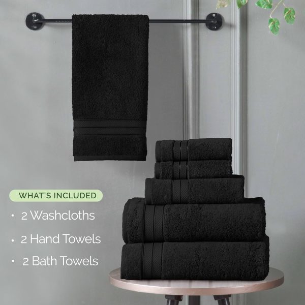 Elegant Comfort Luxury 6-Piece Towel Set, Premium Soft 100% Turkish Cotton, - Image 4