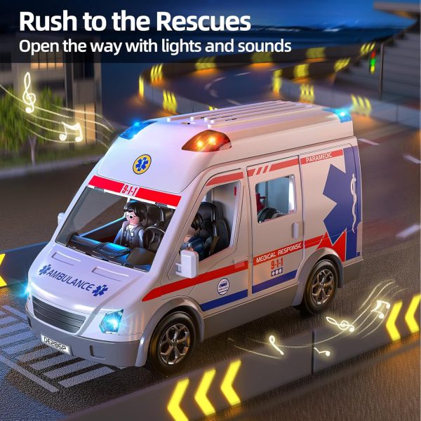MOSKLER Play Ambulance Toy for Kids 3 4 5 6 7 8 Years Old - Friction - Image 4