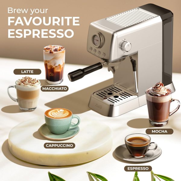 Kaffe 20 Bar Espresso Machine w/Premium Accesories & Milk Frothing Steamer - Image 7