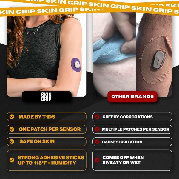 Skin Grip Adhesive Patches for Dexcom G7 & Stelo CGM with Cutout – - Image 6