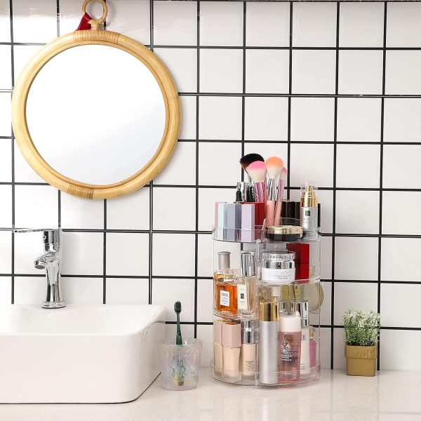 Cq acrylic 360 Degree Rotating Makeup Organizer Countertop For - Image 5