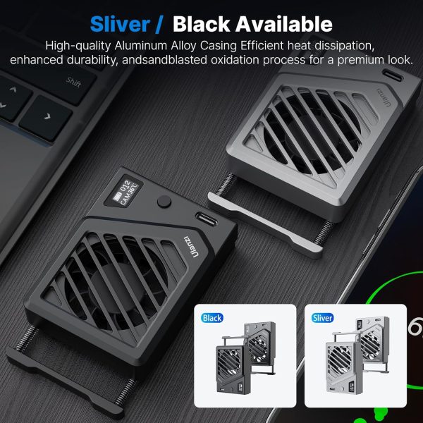 ULANZI Camera Cooling Fan Black New, Spring Telescopic Mounting Adjustable - Image 3