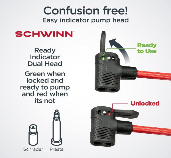 Schwinn High Pressure Foot Pump, Air Base & Air Base Plus, Air-Zoned - Image 3