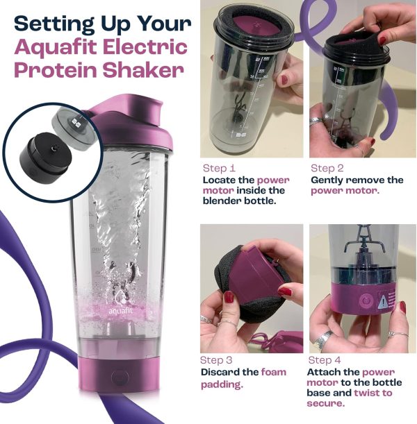 Electric Protein Shaker Bottle - USB Rechargeable Shaker Bottles 24oz - Image 8