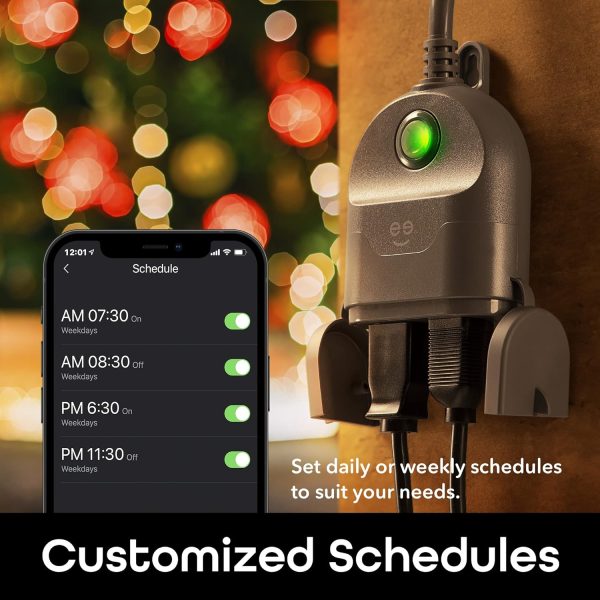 Geeni Outdoor Duo Wi-Fi Smart Plug | 2 Weatherproof Outlets, Works with - Image 6