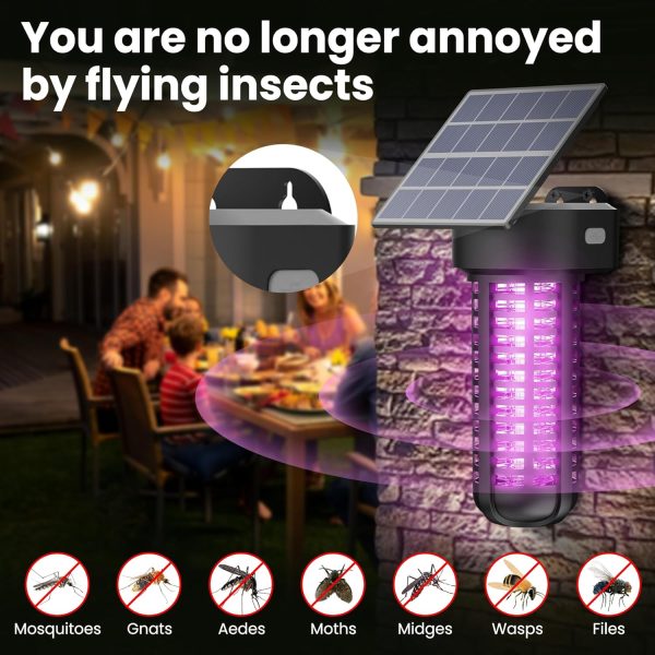 Solar Bug Zapper Outdoor 2 Pack, Garden Mosquito Zapper Waterproof & - Image 2