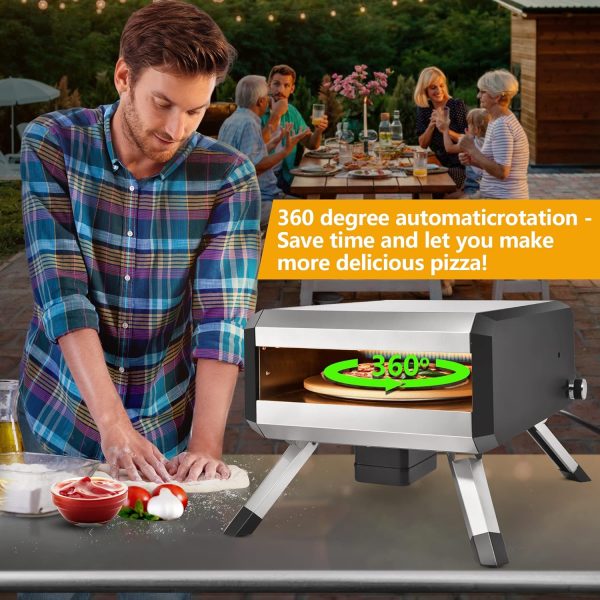 AOSION Pizza Oven Outdoor, 14 Inch Multi-Fuel Rotatable Pizza - Image 2