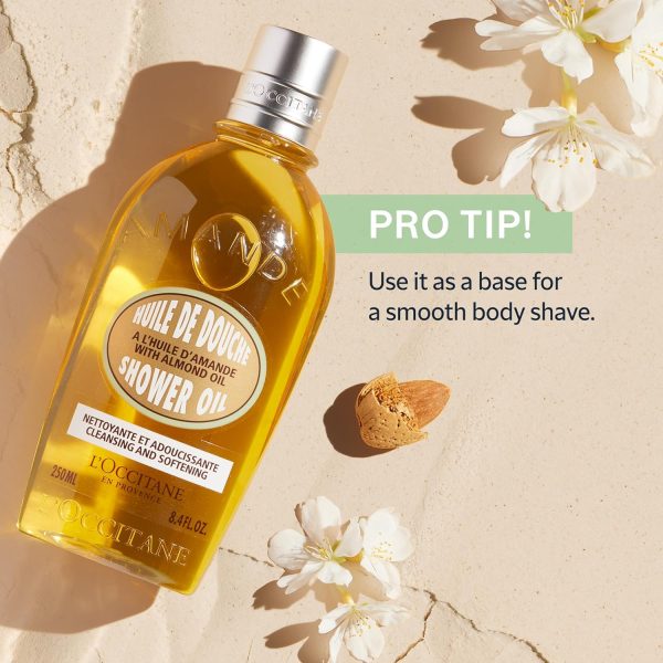 L'Occitane Cleansing & Softening Almond Shower Oil: Oil-to-Milky Lather, - Image 3