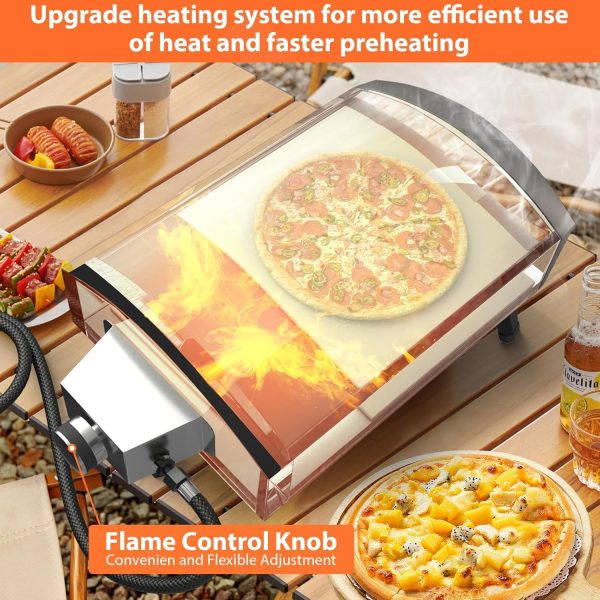Uniflasy 12" Portable Propane Gas Pizza Oven - 3-Layer Design for Superior - Image 5