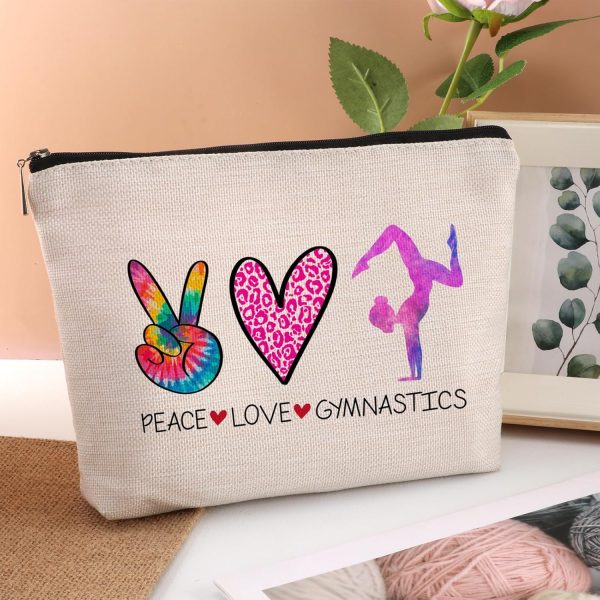Peace Love Gymnastics Cosmetic Bag Gymnastics Stuff Accessories Organizer - Image 4
