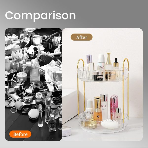 Rotating Makeup Organizer for Vanity, Skincare Make Up Storage Perfume - Image 4