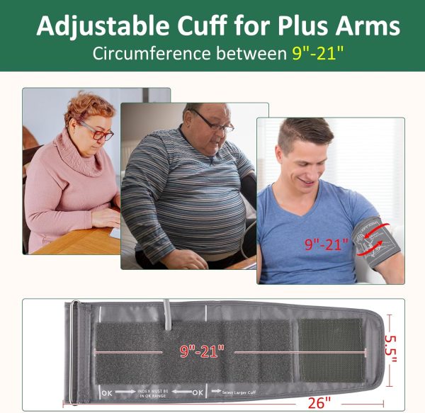 9-21 Inches (22-52cm) Extra Large Blood Pressure Cuff, Compatible with - Image 4