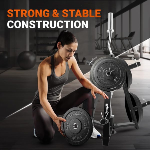 Yes4All 6 Pegs & 4 Barbell Storage Racks Load Up to 1190 LBS - Wall Mounted - Image 5