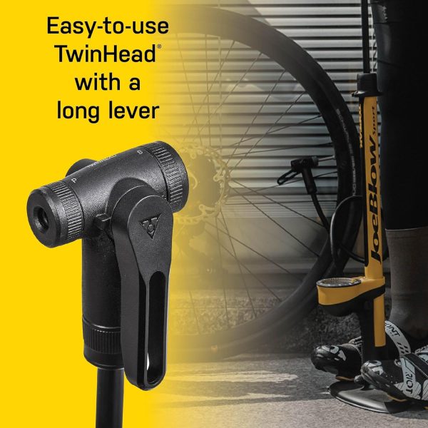 Topeak JoeBlow Sport III, High Pressure Bike Floor Pump, 160 PSI, 3" Analog - Image 6