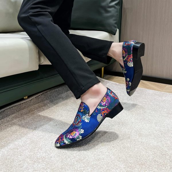 Men's Luxury Embroidery Penny Loafer Noble Slip-on Suede Loafers Shoes - Image 3