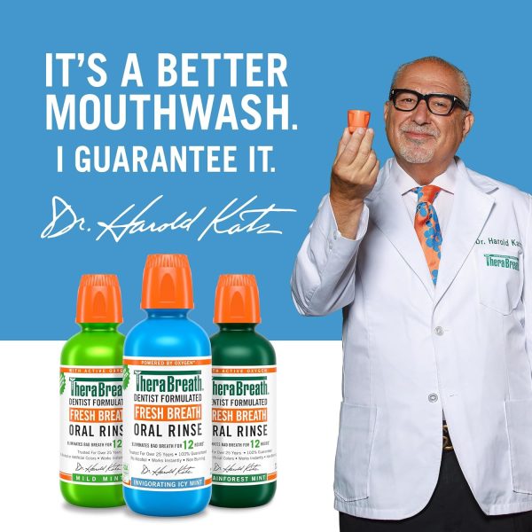 TheraBreath Fresh Breath Mouthwash, Icy Mint Flavor, Alcohol-Free, 16 Fl Oz - Image 6