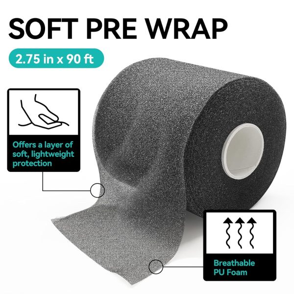 Dimora Pre Wrap Athletic, 4 Rolls Prewrap Headband for Hair, 120 Yards Foam - Image 3