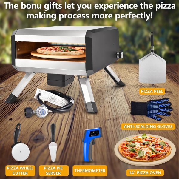 AOSION Pizza Oven Outdoor, 14 Inch Multi-Fuel Rotatable Pizza - Image 4