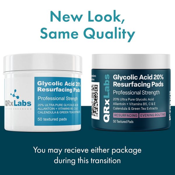 QRxLabs Glycolic Acid 20% Resurfacing Pads for Face & Body with Vitamins - Image 2