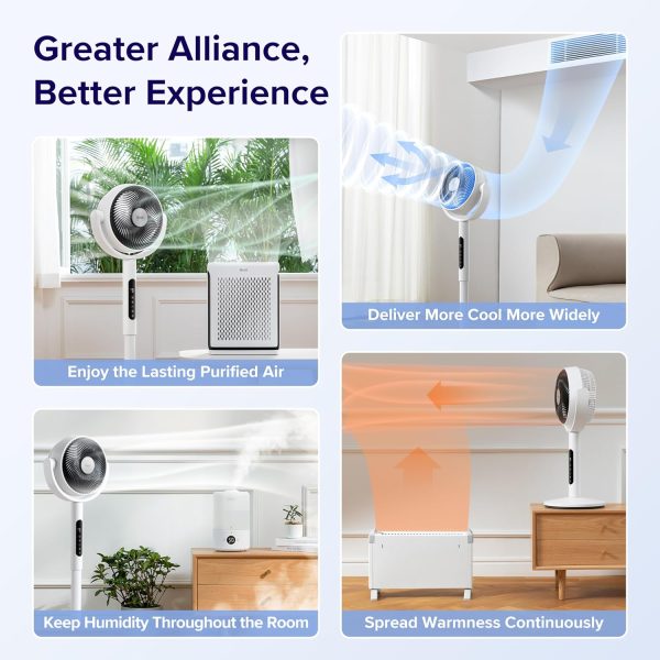Levoit Standing Fan for Bedroom, 82ft CirculAir 120°Oscillating Fan, 20dB, - Image 3