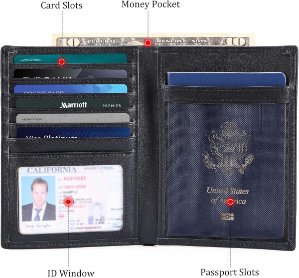 Polare Luxury RFID Blocking Leather Passport Holder Travel Wallet For Men - Image 4