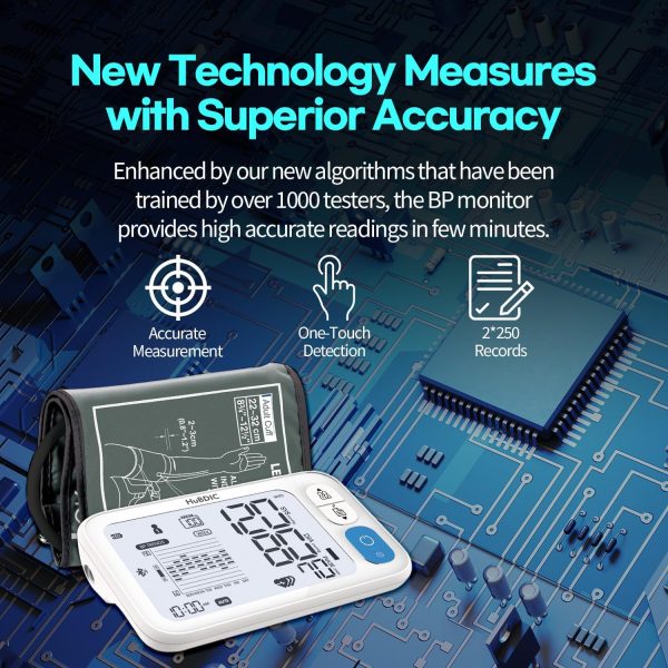 HubiCare Automatic Blood Pressure Monitor, Potable Digital BP Measuring - Image 2