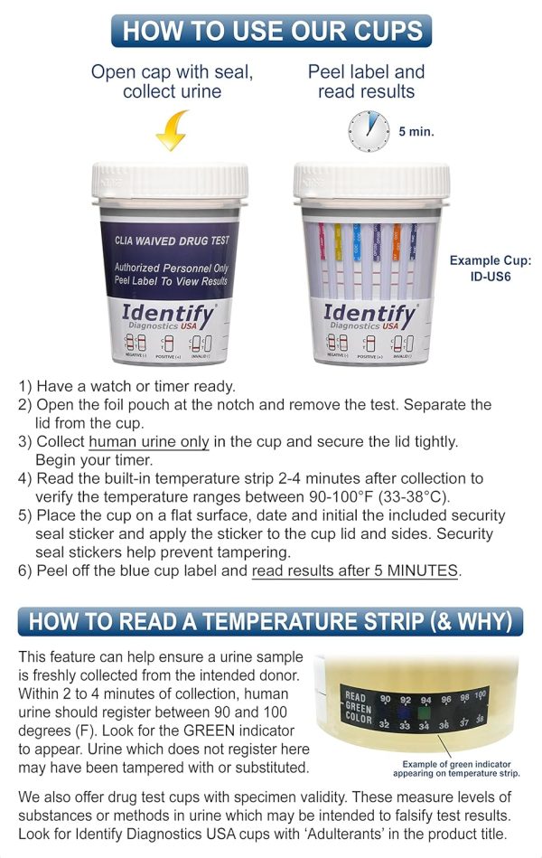 USA Drug Screen Test - 5 Pack - Made In USA 14 Panel CLIA Waived Instant - Image 4
