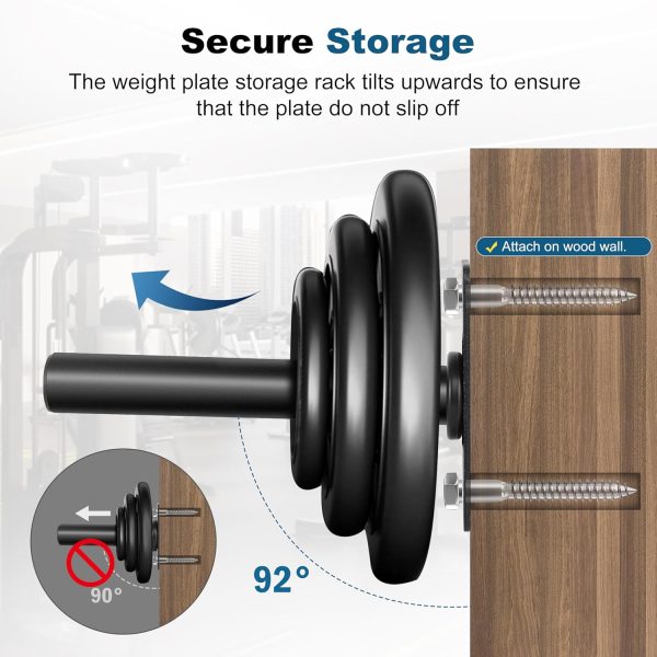Weight Plate Holder, Wall Mounted Weight Rack Storage for Olympic Weight - Image 5