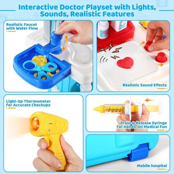 Honeystar Doctor Kit for Kids, Pretend Mobile Medical Station, 34 - Image 4