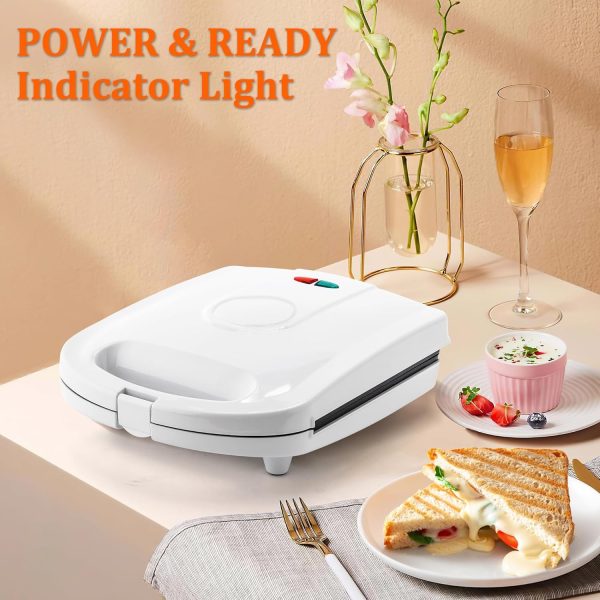 Pukomc Breakfast Sandwich Maker, 4-Slice Sandwich Press with Non-Stick - Image 3