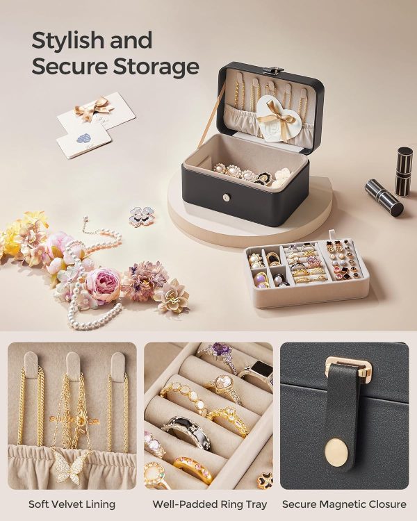 SONGMICS Jewelry Box, Travel Jewelry Case, 2-Layer Jewelry Holder - Image 6