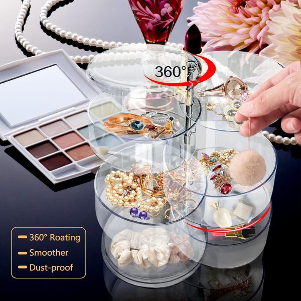 5 Layers Jewelry Organizer Storage Box, FODIENS Rotatable Hair Tie - Image 2