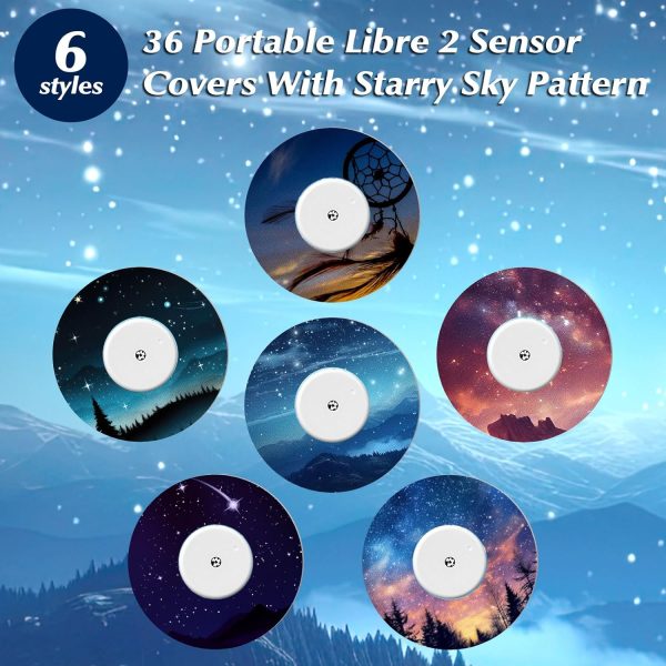 36 Pack Adhesive Patch for Libre 2 Sensor with Starry Sky CGM Patches - Image 2