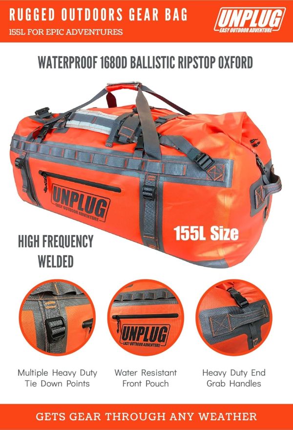 UNPLUG Ultimate Adventure Bag -1680D Heavy Duty Waterproof Travel Duffel - Image 2
