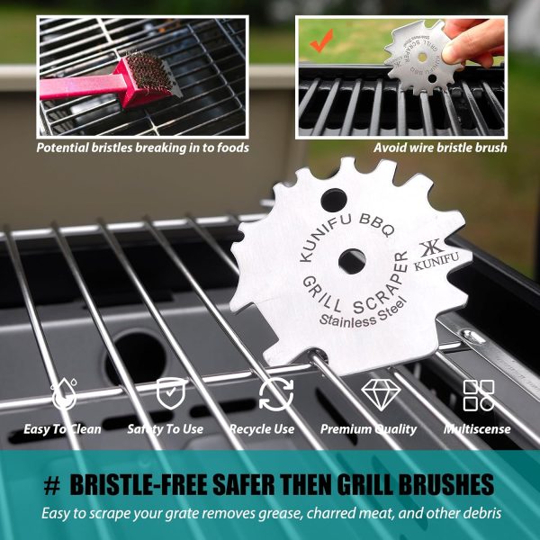 KUNIFU BBQ Grill Scraper, Stocking Stuffers, Bristle-Free for Griddle, - Image 5