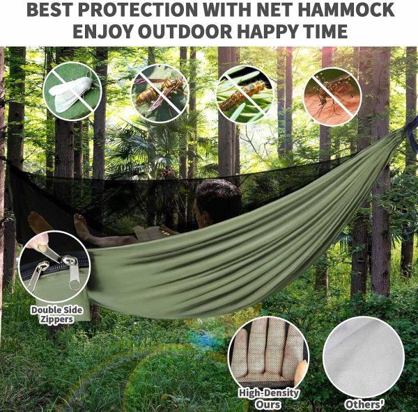 Camping Hammock - Hammocks with Mosquito Net Tent and Rain Fly Tarp, - Image 2