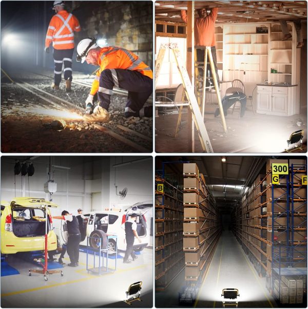 shinic 10000lm LED Work Light with Stand, 95W Outdoor Flood Light, IP66 - Image 8