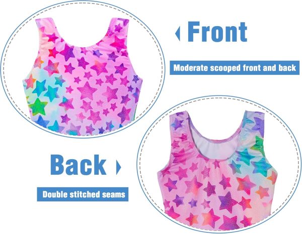 Leotards for Girls Gymnastics Kids Children Biketard with Shorts Sparkly - Image 3