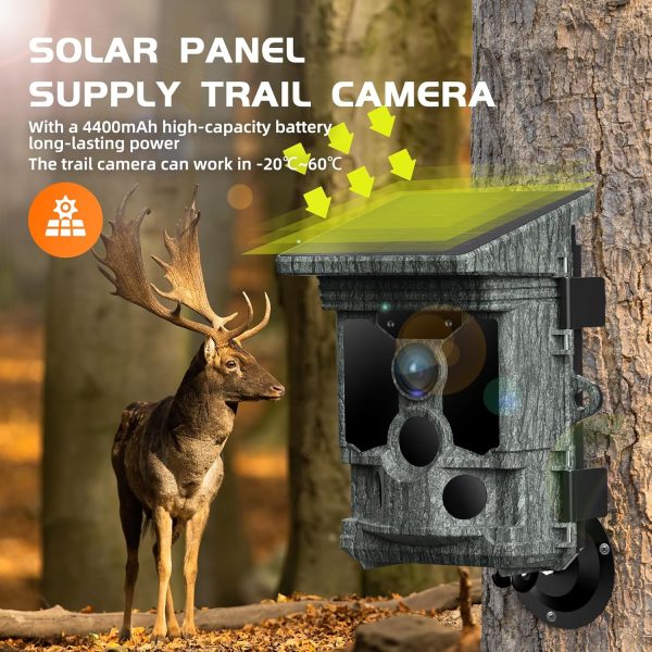 VOOPEAK Solar Trail Camera - 100MP 4K Native 30FPS, WiFi Bluetooth Game - Image 2