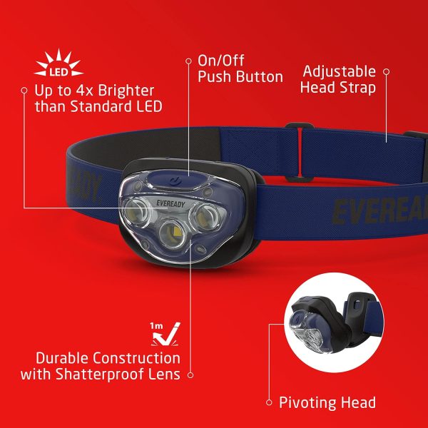 EVEREADY LED Headlamps Pro200 [5-Pack], IPX4 Water Resistant, Bright and - Image 4