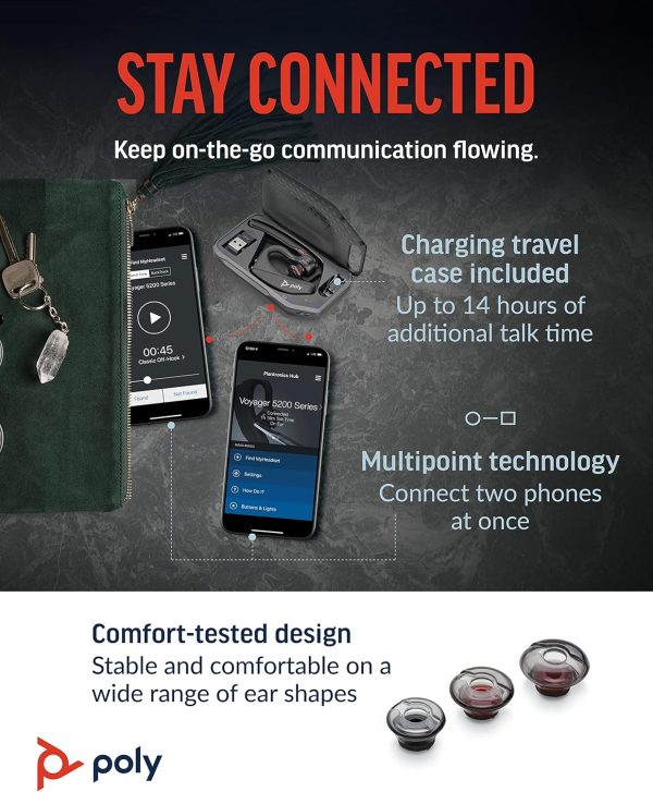 Poly Voyager 5200 UC Wireless Headset & Charging Case (Plantronics) - - Image 5