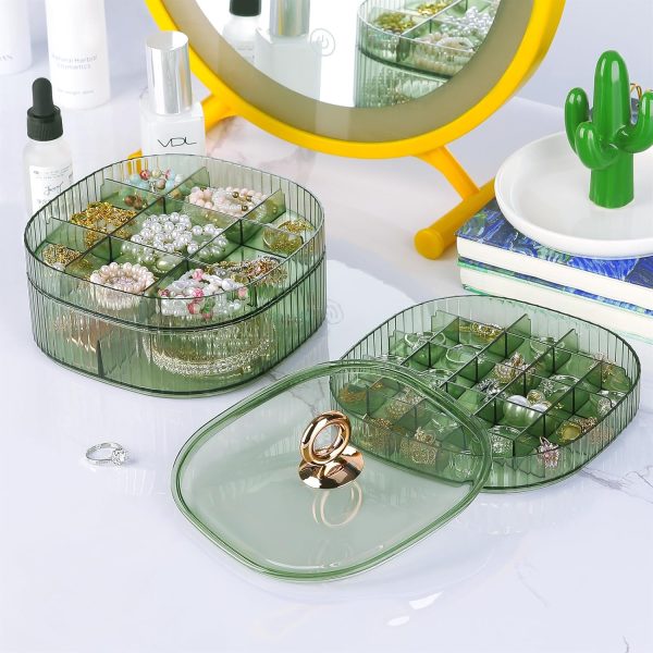 LETURE 3-Layer Acrylic Jewelry Organizer Box for Stud Earrings, Rings, - Image 5