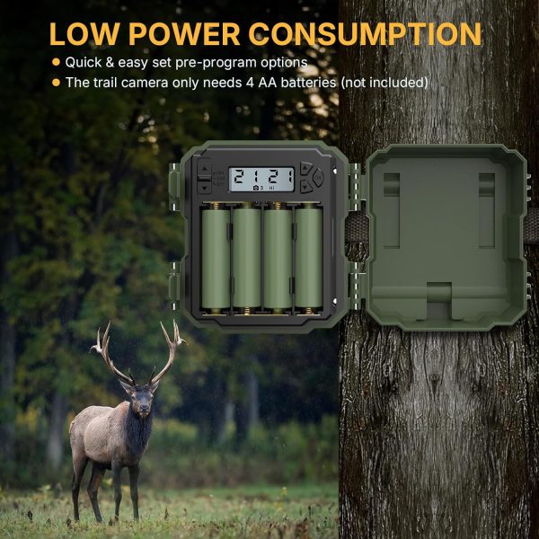WOSPORTS Mini Trail Camera 24MP 1080P Game Hunting Camera with Night Vision - Image 2