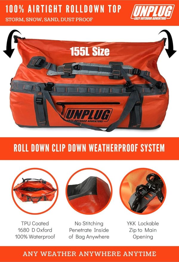 UNPLUG Ultimate Adventure Bag -1680D Heavy Duty Waterproof Travel Duffel - Image 3