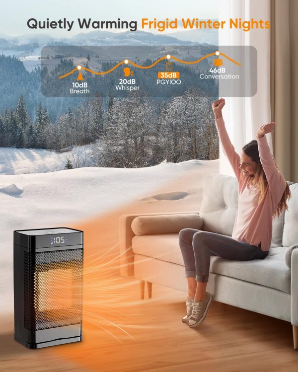 Space Heater 105°F /1500W Portable indoor Electric Heaters,12 PTC Ceramic - Image 2