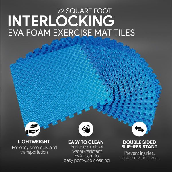 Fitvids Puzzle Exercise Mat with EVA Foam Interlocking Tiles for MMA, - Image 3