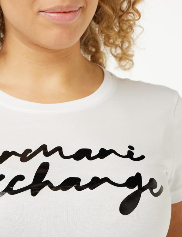A｜X ARMANI EXCHANGE Armani Exchange Women's Pima Cotton Signature Logo Tee - Image 2