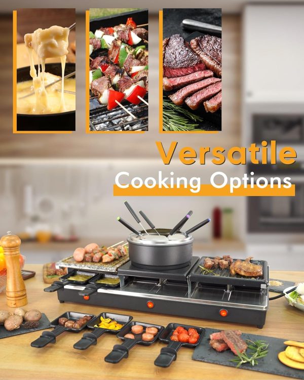 Raclette Table Grill - Indoor Electric Grill Griddle - Nonstick Extra Large - Image 7